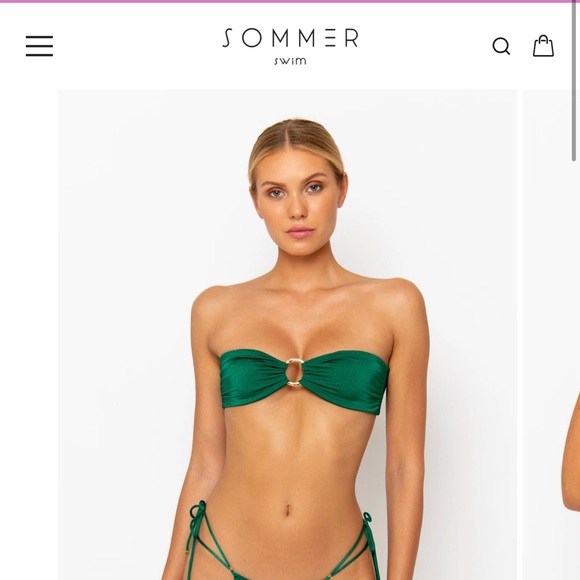 Frankie's Bikinis Other - SOMMER SWIM CECE EMERALD BANDEAU BIKINI TOP AND BOTTOM